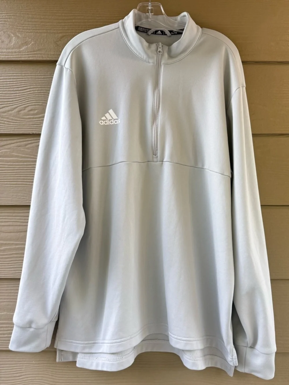 ADIDAS Aeroready Men's Team Issue Quarter Zip Light Grey Active Sweatshirt Sz XL